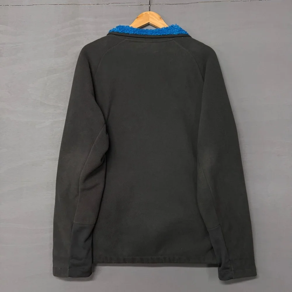 The North Face Fleece Jacket Grey Blue Full Zip Sherpa Lined‎ Mens Large